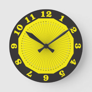 yellow black abstract clock with minutes