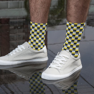 Yellow, Black and Gray Color Combination Socks