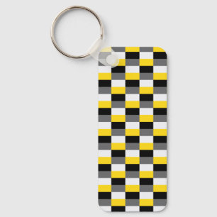 Yellow, Black and Grey Colour Combination Key Ring
