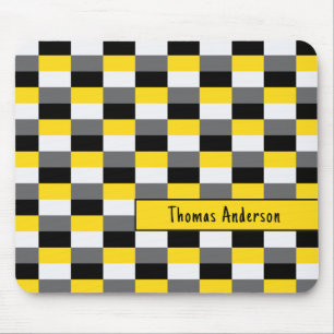 Yellow, Black and Grey Colour Combination Mouse Mat