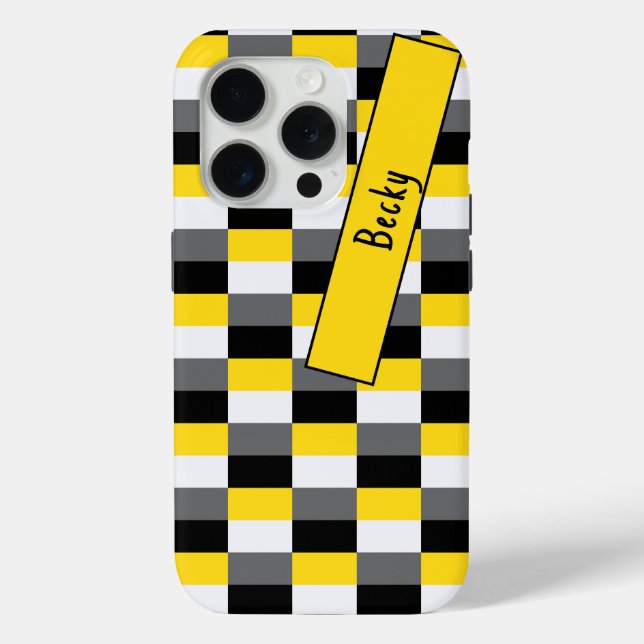 Yellow, Black and Grey Colour Combination with Nam Case-Mate iPhone Case (Back)