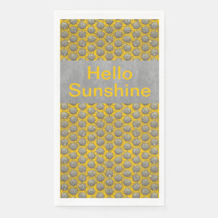 Yellow, Black, and Grey Polka Dots Pattern Napkin