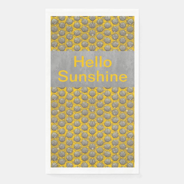 Yellow, Black, and Grey Polka Dots Pattern Napkin (Front)