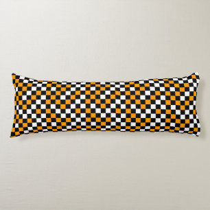 Yellow Black and White Chequered Body Cushion