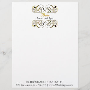 yellow black and white Chic Business letterheads Custom Letterhead