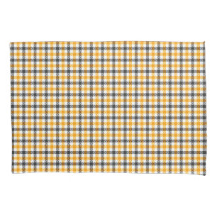 Yellow Black and White Gingham Check Pillowcase