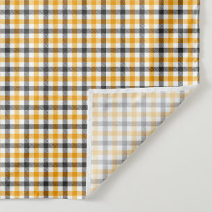 Yellow Black and White Gingham Check Tapestry