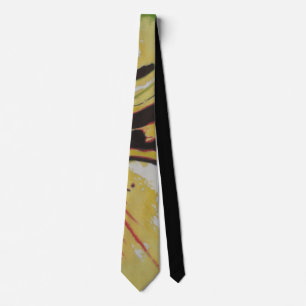 yellow black and white splashes colourful abstract tie