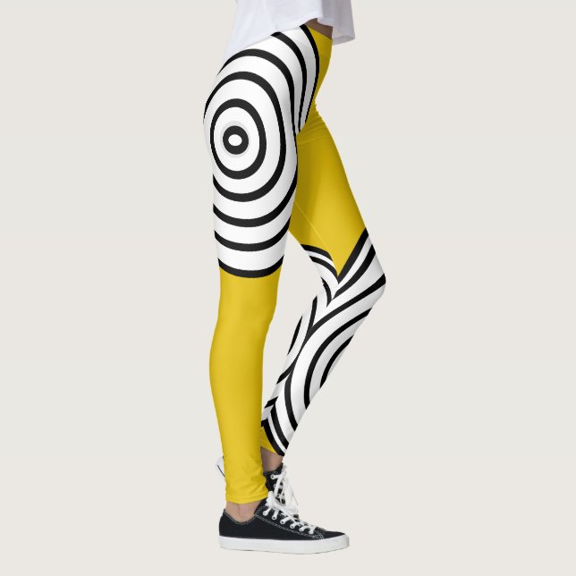 Yellow,black and white strippped Leggings (Right)