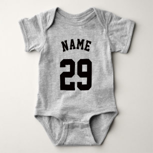 Yellow & Black Baby Sports Jersey Design Bodysuit