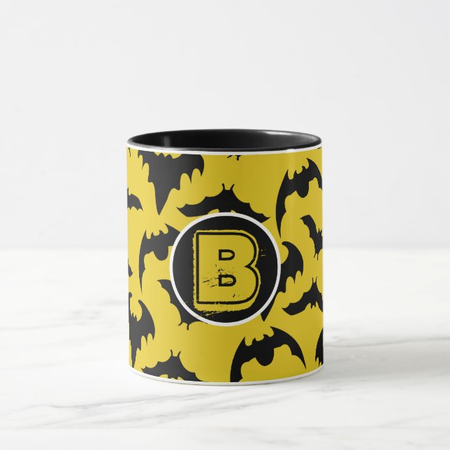 Yellow & Black Bats Halloween Mug (Center)