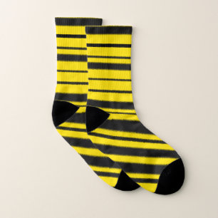 Yellow & Black Bee-Like Stripes Socks