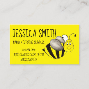 Yellow Black Bumble Bee Bumblebee Insect Buzz Business Card