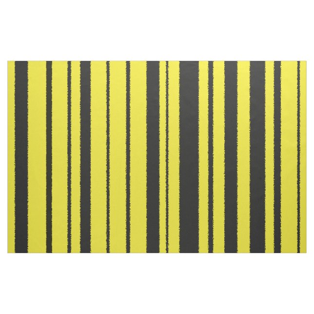 Yellow & Black Bumble Bee Colour Stripes Fabric (Yard)