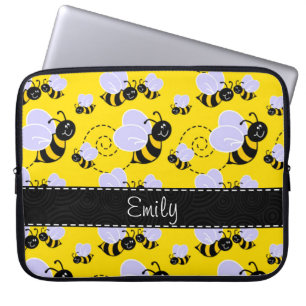 Yellow & Black Bumble Bee Laptop Sleeve