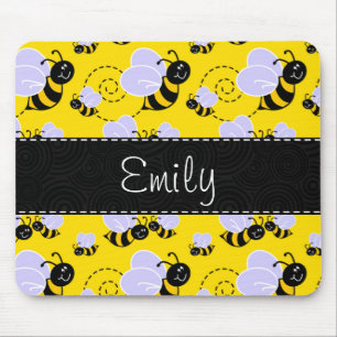 Yellow & Black Bumble Bee Mouse Mat