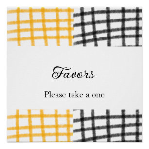 yellow black chequerboard add birthday date name poster