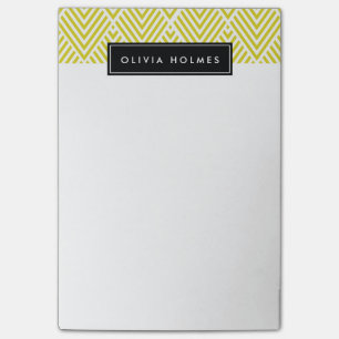 Yellow & Black Chevron Pattern Post-it Notes