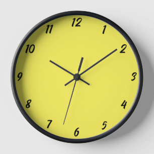 Yellow Black Colourful Bright Custom Colour Decor Clock