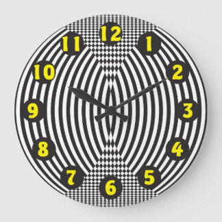yellow black dial large clock