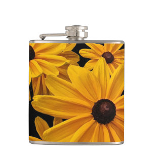 Yellow Black-eyed Susan Flowers Floral Flask