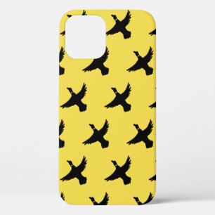 Yellow Black Flying Ducks iPhone 12 Case