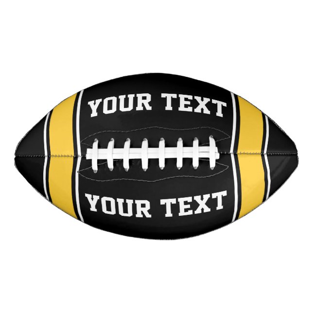 Yellow Black Football Sport Jersey Custom Text American Football (Front)
