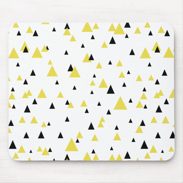Yellow & Black Geometric Pattern Mousepad (Front)