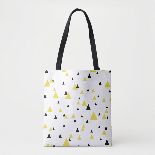 Yellow & Black Geometric Pattern Personalised Bag (Front)