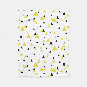Yellow & Black Geometric Pattern Personalised Fleece Blanket
