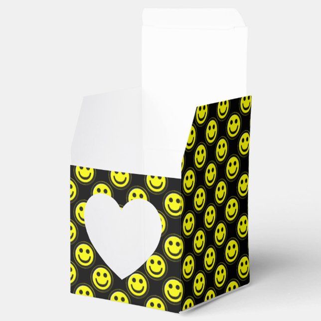Yellow-Black Happy Face Allover Beads Favour Box (Opened)