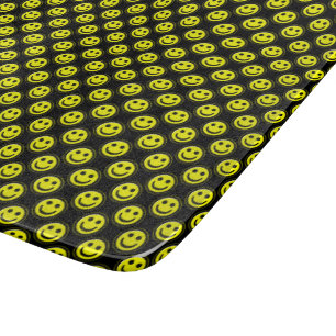Yellow-Black Happy Face Beads 1-6x7 CUTTING BOARD