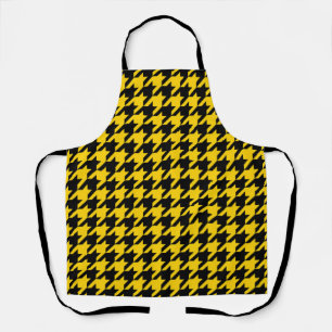 Yellow Black Houndstooth Check Apron
