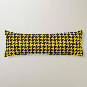 Yellow Black Houndstooth Check Body Cushion