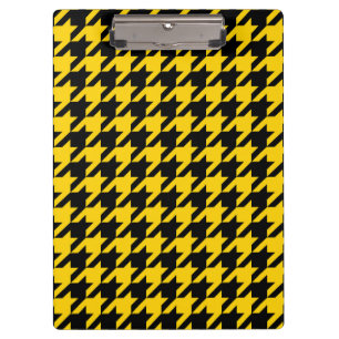 Yellow Black Houndstooth Check Clipboard
