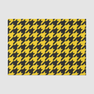 Yellow Black Houndstooth Check Tissue Paper
