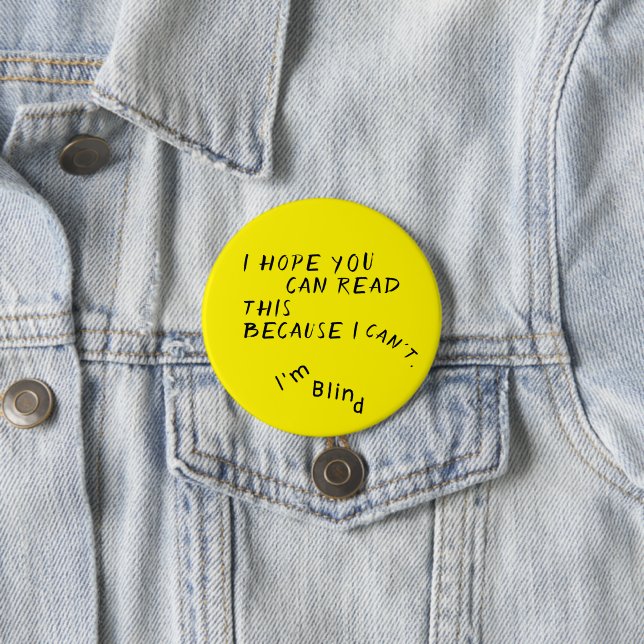 Yellow Black Joke Eye Doctor  Button (In Situ)