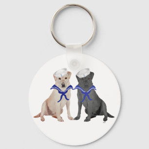 Yellow & Black Labrador Retrievers Key Ring