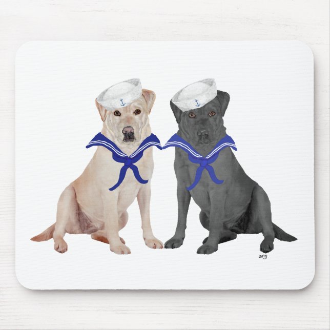 Yellow & Black Labrador Retrievers Mouse Mat (Front)