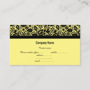 YELLOW BLACK LACE COMPANY BUSINESS CARD