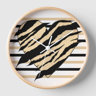 Yellow & Black Loveheart Design Square Wall Clock