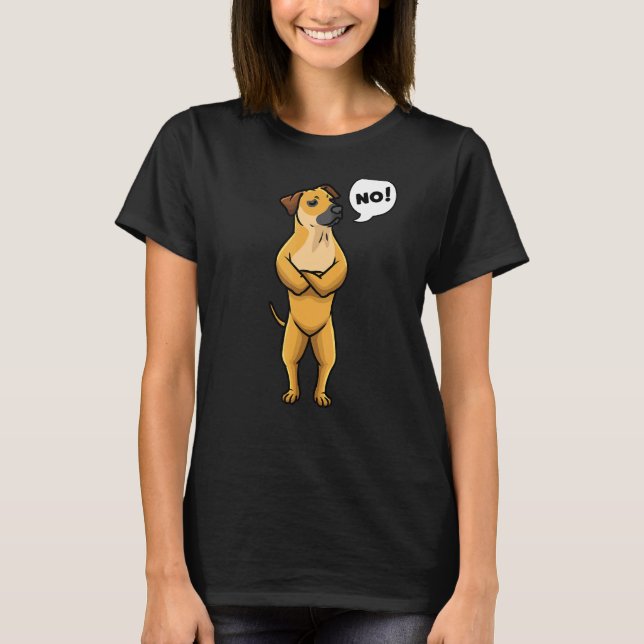 Yellow Black Mouth Cur Stubborn No Dog T-Shirt (Front)
