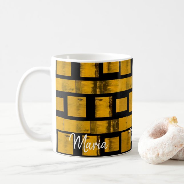 Yellow Black Mug (With Donut)