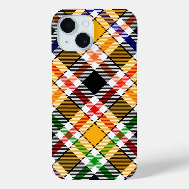 Yellow Black Multicolour Flannel Plaid Tartan Case-Mate iPhone Case (Back)