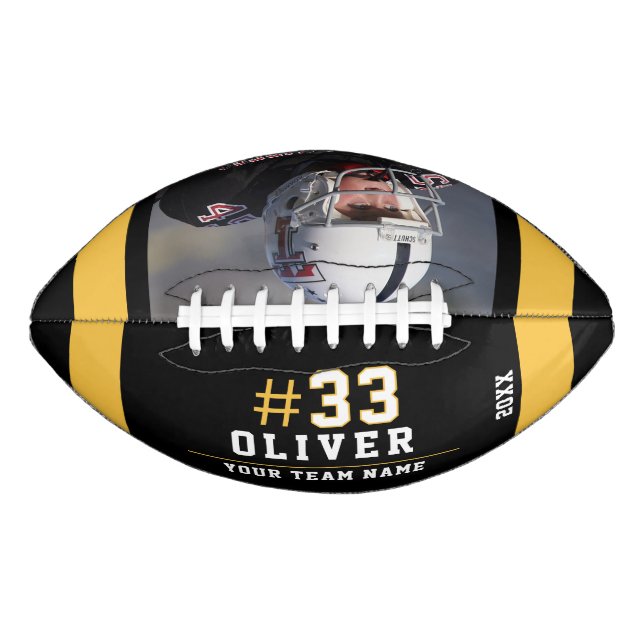 Yellow Black Name Number Team Photo American Football (Front)