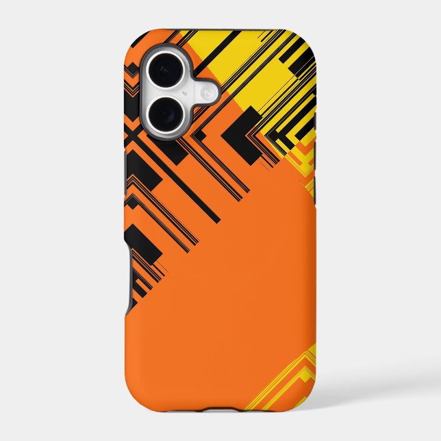 Yellow Black Orange Pattern Retro Art Design (Back)