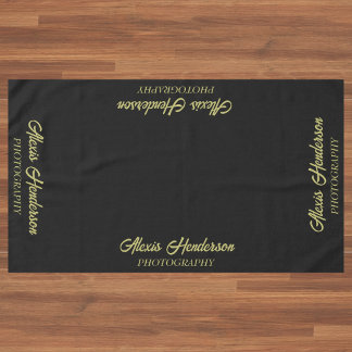 Yellow & Black Photography Business Display Booth Tablecloth
