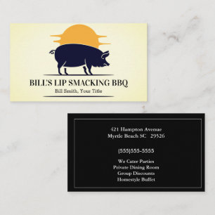 Yellow Black Pig Barbecue Pork Business Card