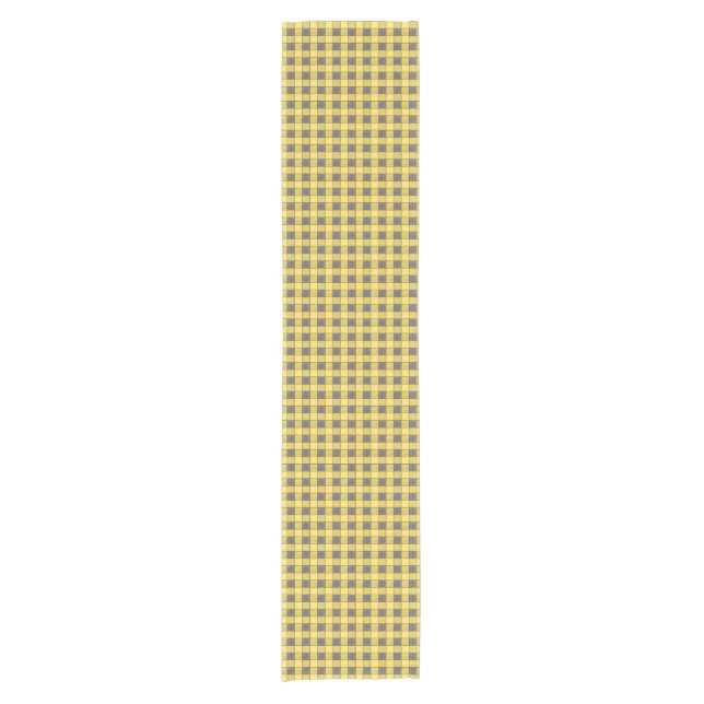 Yellow Black Plaid Check Table Runner (Front)