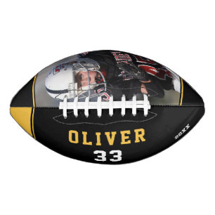 Yellow Black Player's Name Number Photo American Football